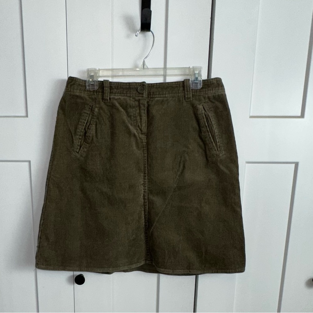 Women's H&M Olive Green Corduroy Skirt - Size 10